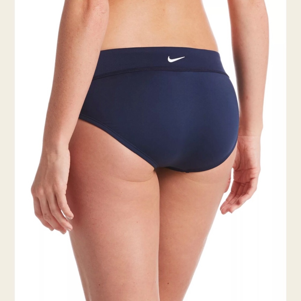 Nike Women's Solid Full Coverage Brief Swimsuit Bikini Bottom Dark Navy NWT XL